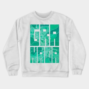 Granada, Spain City Map Typography - Watercolor Crewneck Sweatshirt